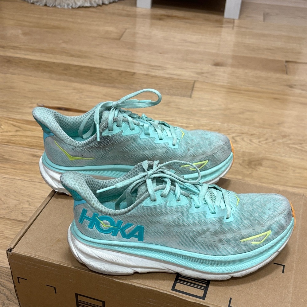 Hoka Women's Athletic Shoes - Teal and White